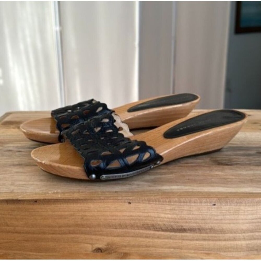 Marc By Marc Jacobs Black Woven Slide Sandals